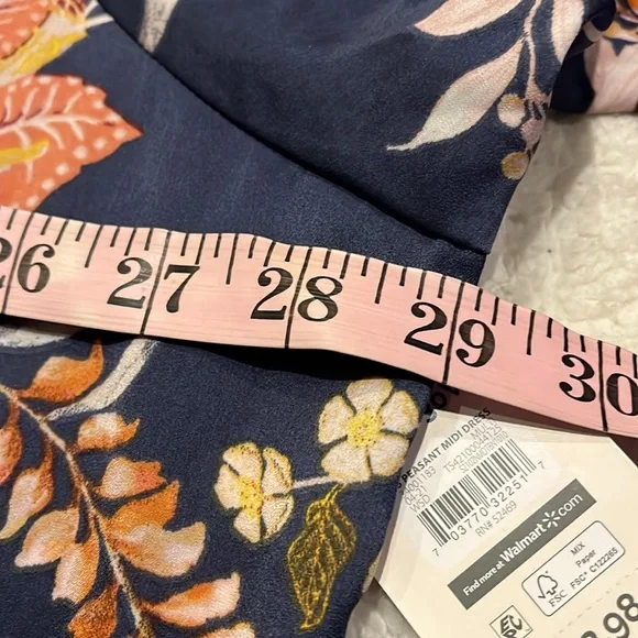 Terra & Sky Plus Size Navy Peasant Midi Dress size 4x NWT - Picture 11 of 12